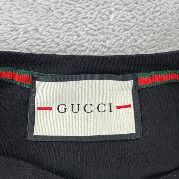 Gucci Logo Black T Shirt Men’s Size M - Picture 2 of 10